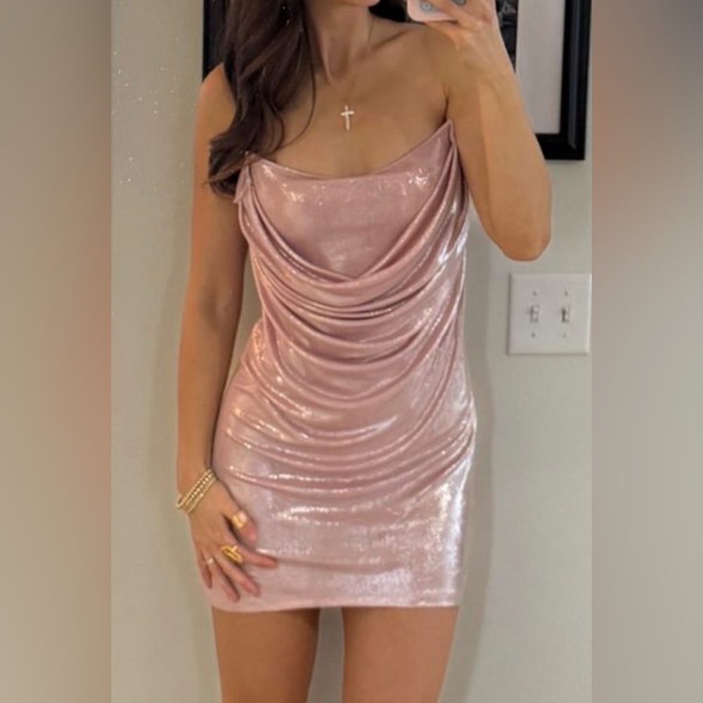Vici Shimmering Pink Mini Dress